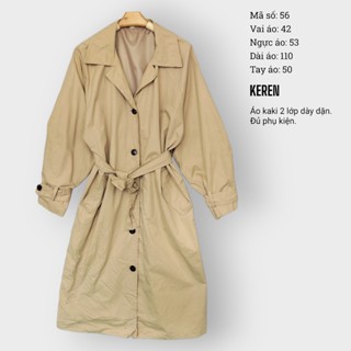 Áo măng tô kaki - trench coats, áo khoác dáng dài nam, nữ secondhand - 2nd [2]