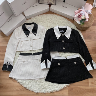 Set dạ nhũ cổ sơ mi cúc đá 238