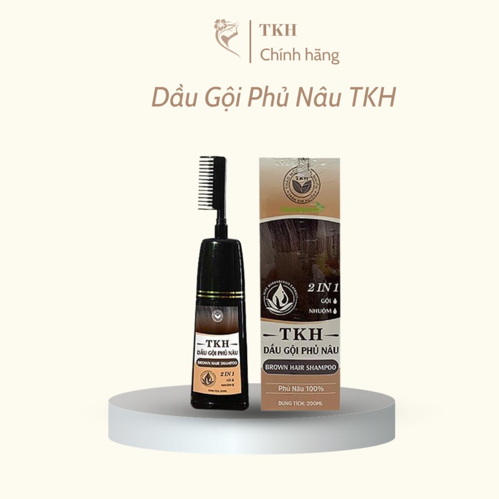 Dầu Gội Phủ Nâu Tóc Tự Nhiên Màu Hạt Dẻ Trần Kim Huyền Brown Hair Shampoo (Mỹ Phẩm TKH)