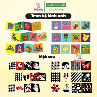 Bộ tranh thẻ kích thích thị giác cho trẻ sơ sinh dạng Zig Zac và Flashcards giúp phát triển giác quan và não bộ- Combo