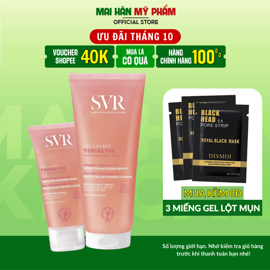 Gel làm sạch không chứa xà phòng SVR TOPIALYSE Gel Lavant 200ml