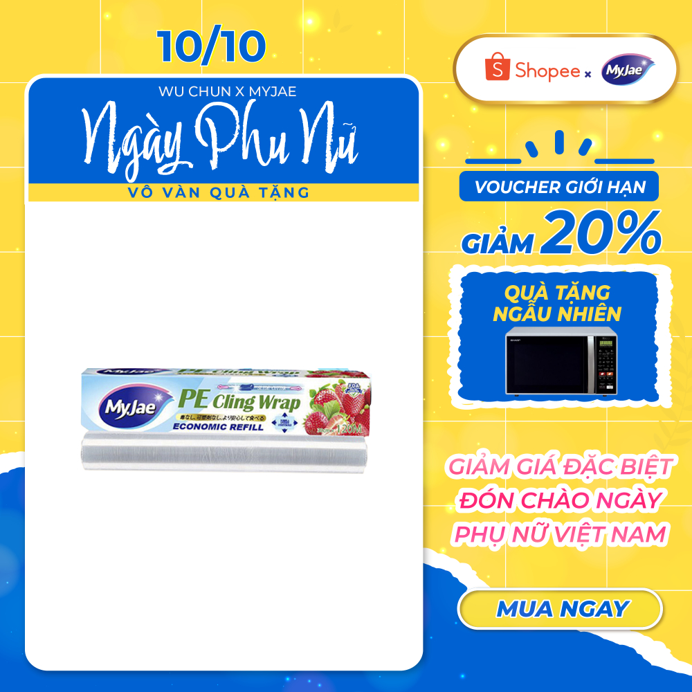 [Voucher giảm 12% - đơn từ 0Đ] Màng bọc thực phẩm có dao cắt 120M PE MyJae