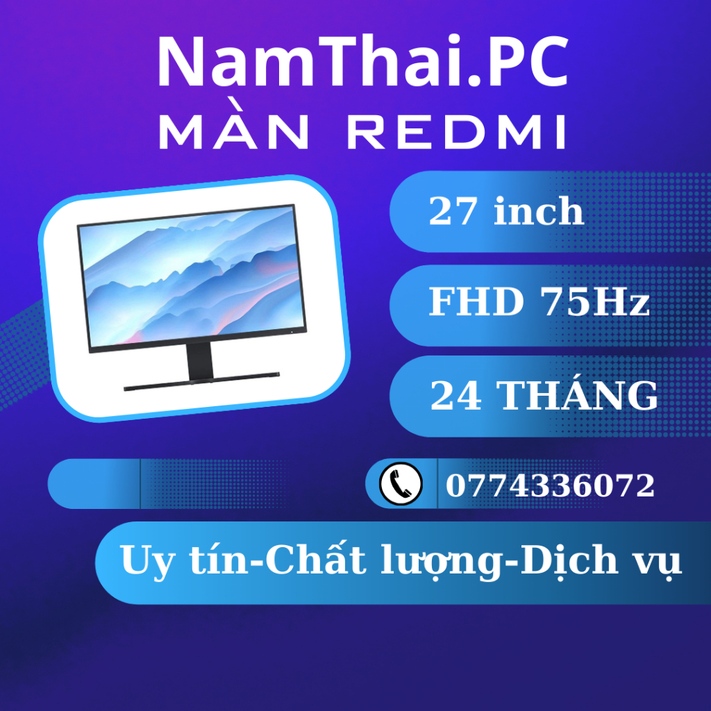 Màn Hình Máy Tính Xiaomi Redmi Monitor 27 inch RMMNT27NF | Tần số 75Hz