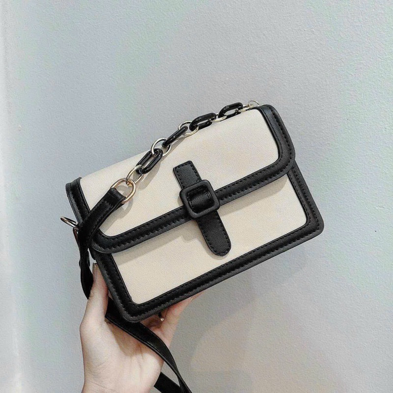 Túi đeo vai đeo chéo nữ hai dây đeo bản to khóa cài túi xách nữ kẹp nách đeo chéo đeo vai