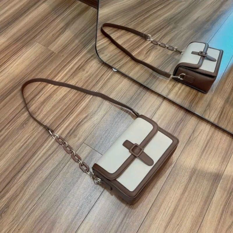 Túi đeo vai đeo chéo nữ hai dây đeo bản to khóa cài túi xách nữ kẹp nách đeo chéo đeo vai