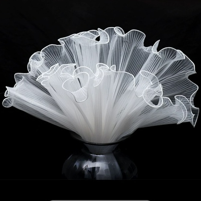 Giấy gói hoa, cuộn voan sóng viền trơn, viền ngọc trang trí loại đẹp