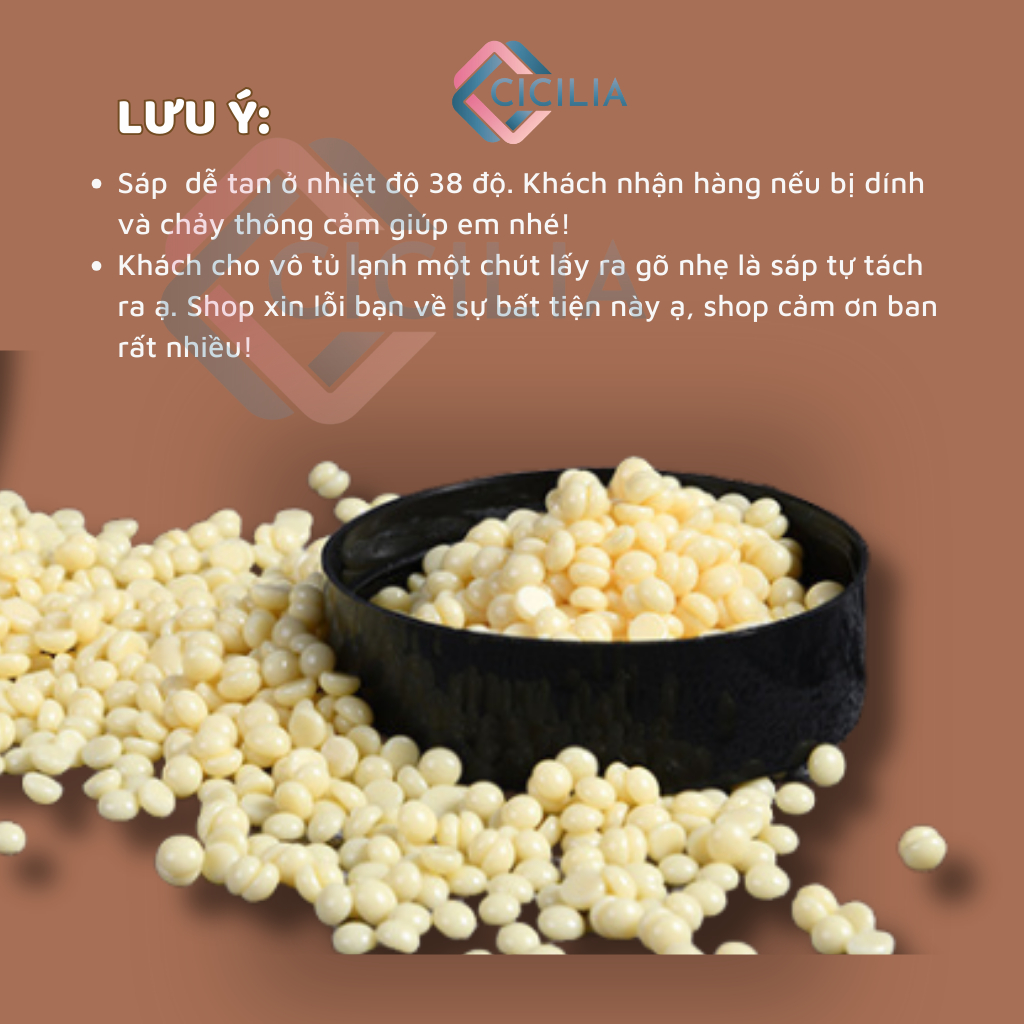 Túi 100gr Sáp Wax Lông Nóng Hạt Đậu Cao Cấp Tặng Kèm Que CICILIA 5868