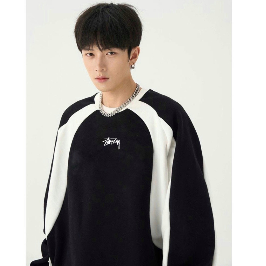 Áo Sweater Stusssy Nam Nữ Áo Swt DEGO Form Rộng Chất Nỉ Bông Cao Cấp Trơn Cổ Tròn Dài Tay 206