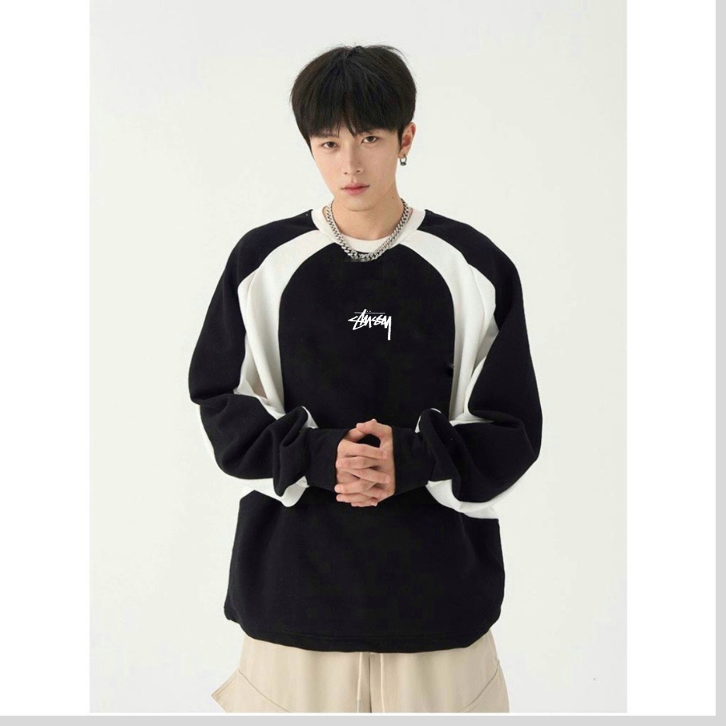 Áo Sweater Stusssy Nam Nữ Áo Swt DEGO Form Rộng Chất Nỉ Bông Cao Cấp Trơn Cổ Tròn Dài Tay 206