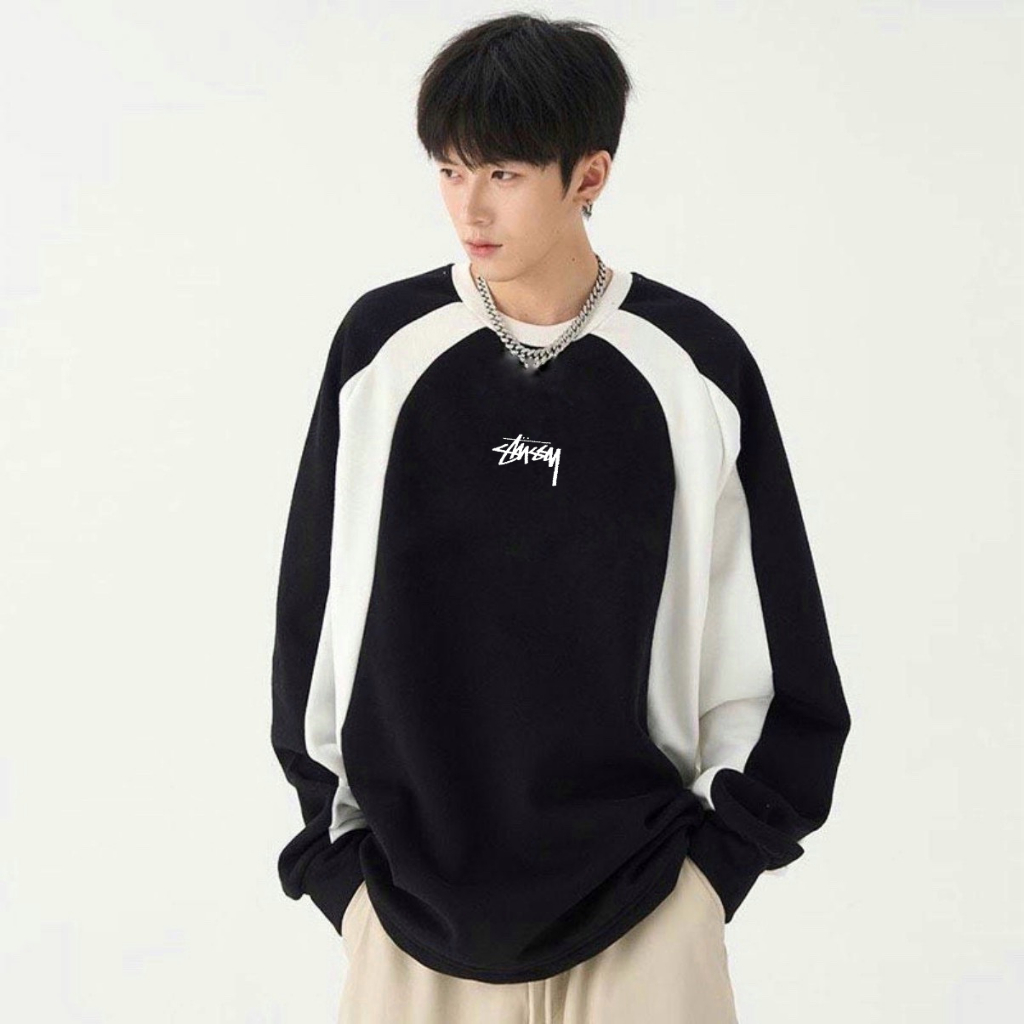 Áo Sweater Stusssy Nam Nữ Áo Swt DEGO Form Rộng Chất Nỉ Bông Cao Cấp Trơn Cổ Tròn Dài Tay 206