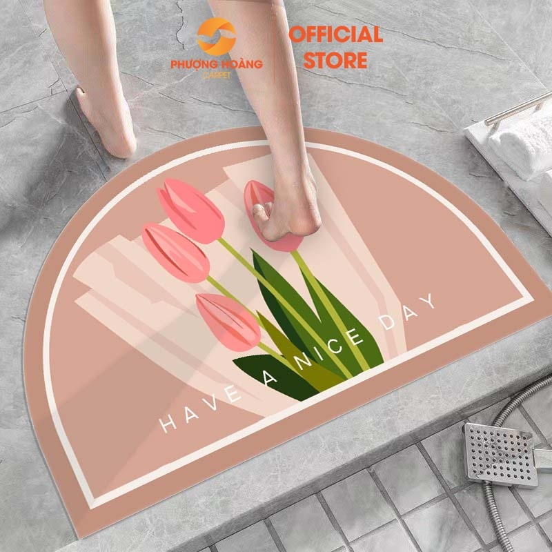 Thảm Chùi Chân Bali Bán Nguyệt Hình Thú, Hoa Quả - Đế Cao Su