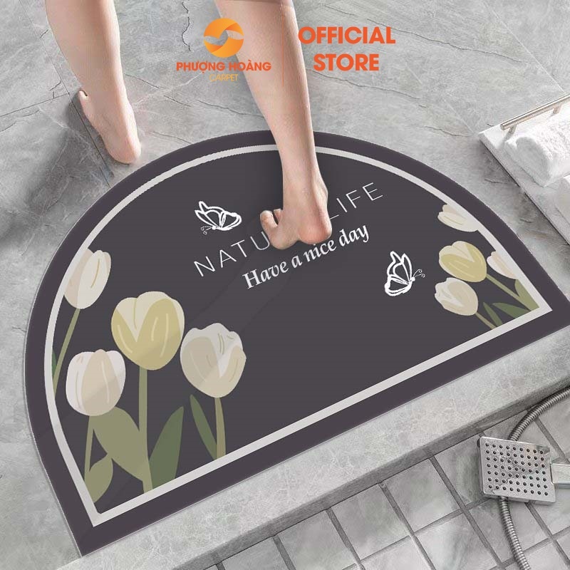 Thảm Chùi Chân Bali Bán Nguyệt Hình Thú, Hoa Quả - Đế Cao Su