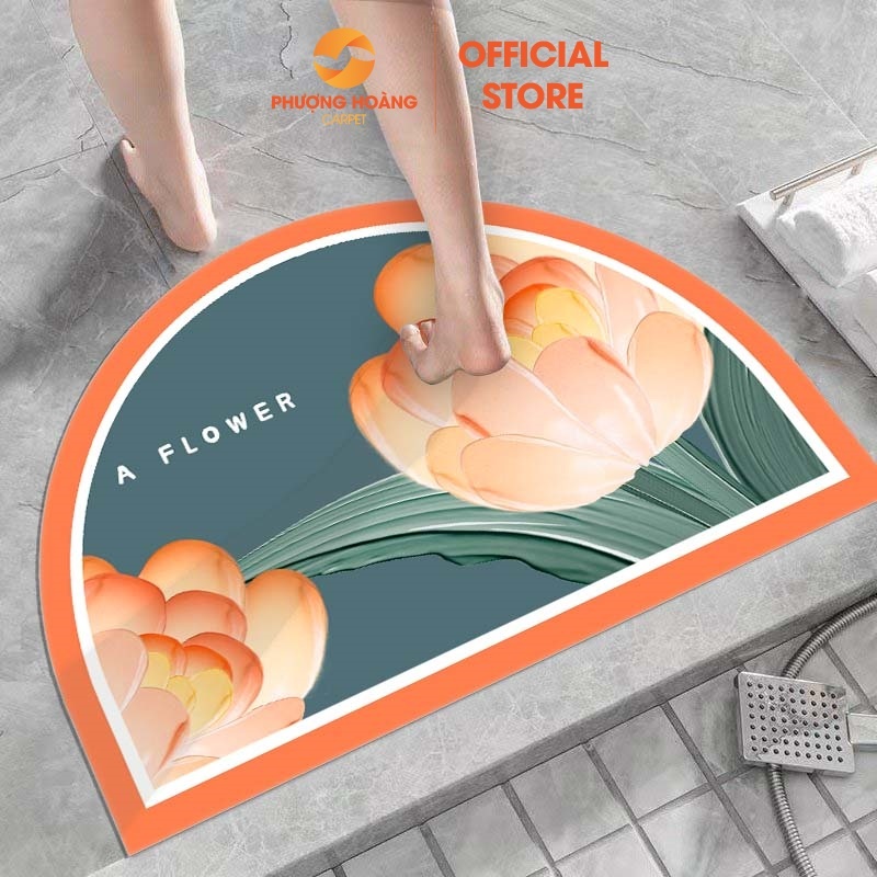 Thảm Chùi Chân Bali Bán Nguyệt Hình Thú, Hoa Quả - Đế Cao Su