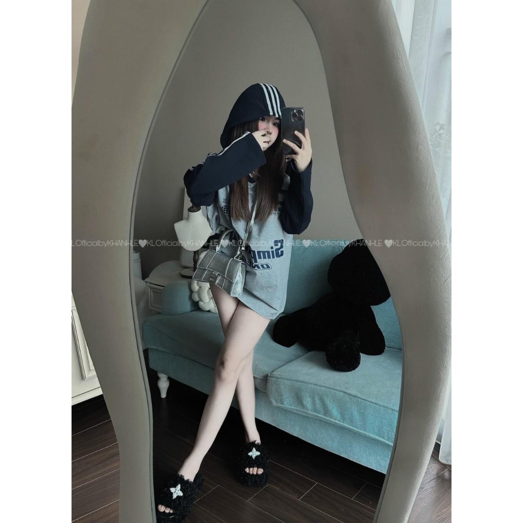 Áo Hoodie Nữ Áo Nỉ Nữ Dài Tay Có Mũ In Sọc Họa Tiết Chữ Thời Trang Hàn Quốc 40-70kg Mẫu AOSIMKHANHLE. PT326