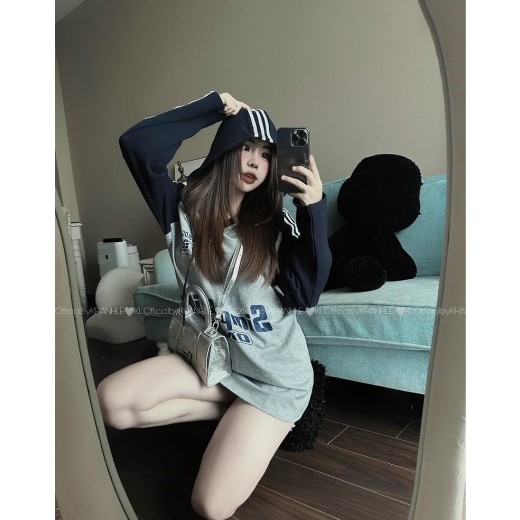 Áo Hoodie Nữ Áo Nỉ Nữ Dài Tay Có Mũ In Sọc Họa Tiết Chữ Thời Trang Hàn Quốc 40-70kg Mẫu AOSIMKHANHLE. PT326