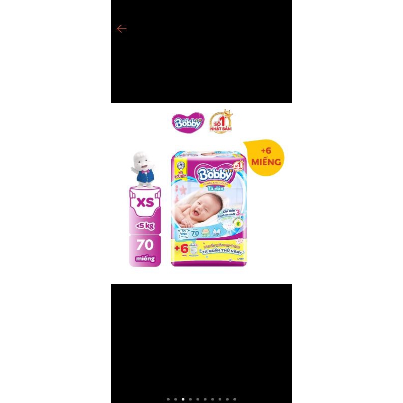 Bỉm dán Bobby cho bé