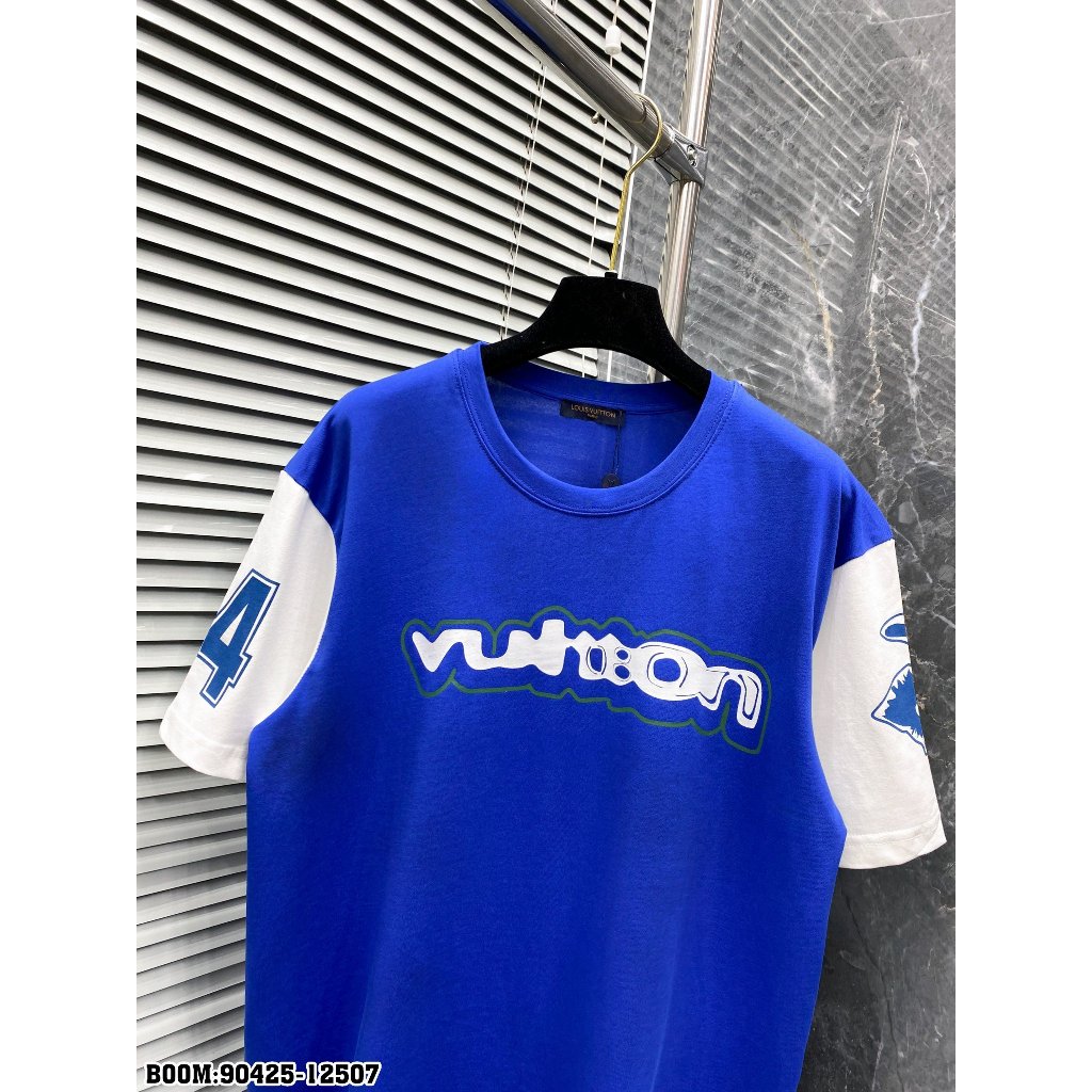 Áo Phông Nam Nữ Cổ Tròn Eo Vì Xanh Pha Tay Trắng In Chữ Số 1954 Logo Mặt Cá . Ao Thun Siêu Cấp Dành Cho Boy Phố Hot 2023