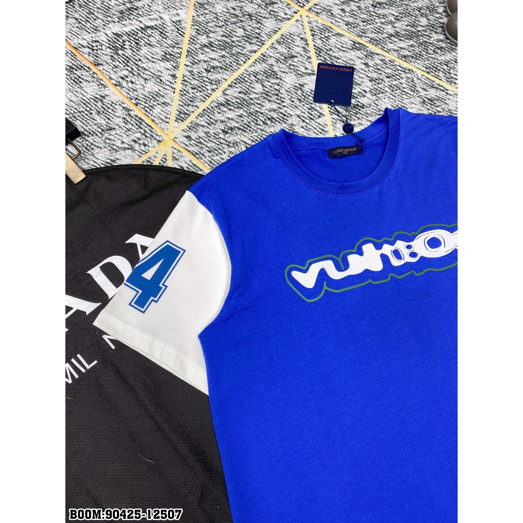 Áo Phông Nam Nữ Cổ Tròn Eo Vì Xanh Pha Tay Trắng In Chữ Số 1954 Logo Mặt Cá . Ao Thun Siêu Cấp Dành Cho Boy Phố Hot 2023
