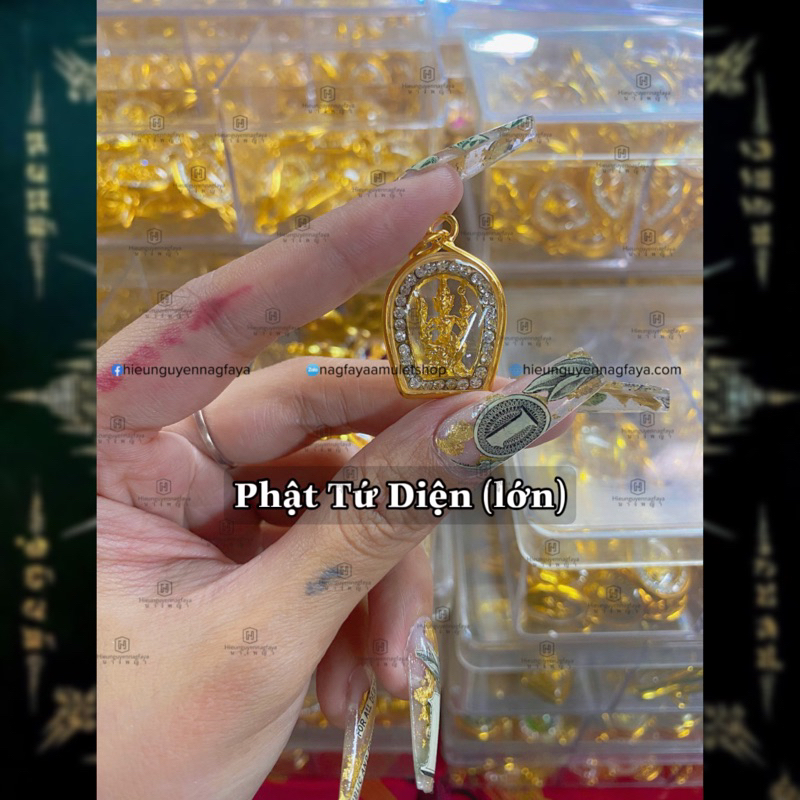 Mặt Phật Bốn Mặt Thái Lan Đính Hột - Xi Mạ