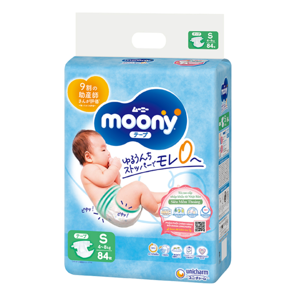 Bỉm dán, Bỉm quần Moony xanh cho bé