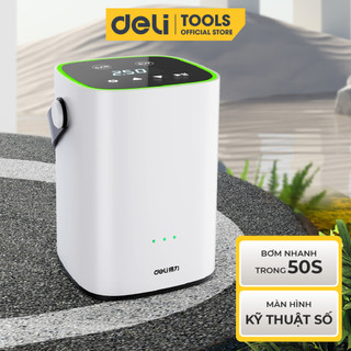 Máy Bơm Lốp Ô Tô Tự Động Không Dây Deli Cao Cấp - Bơm Nhanh Trong 50s, Cổng Sạc Type C Tiện Dụng, Sử Dụng Ổn Định
