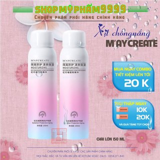 Xịt Chống Nắng Nâng Tone Dưỡng Trắng da Maycreate Moisturizing Spray 150ml