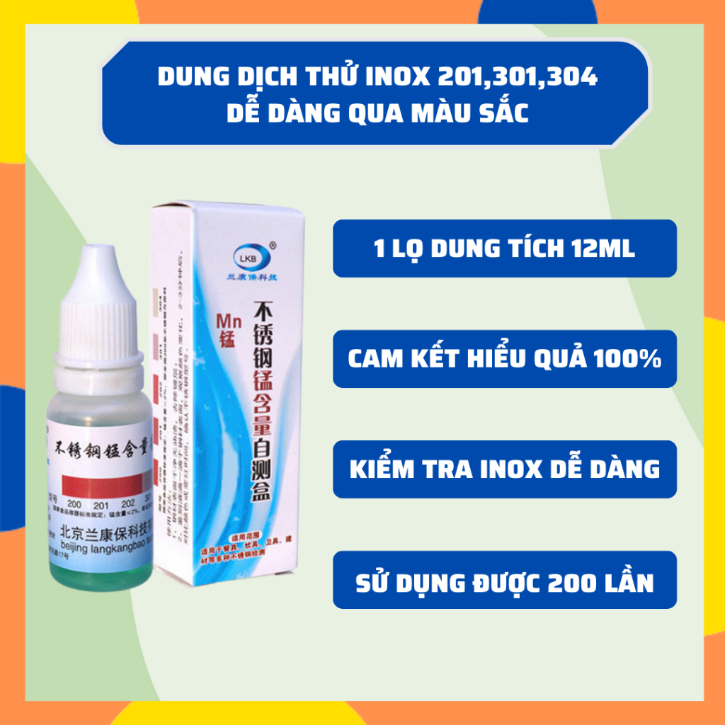 Dung Dịch Thử Inox 201, 304 Chính Xác Và Nhanh Chóng .Kiểm Tra Và Thử Inox Dễ Dàng K216