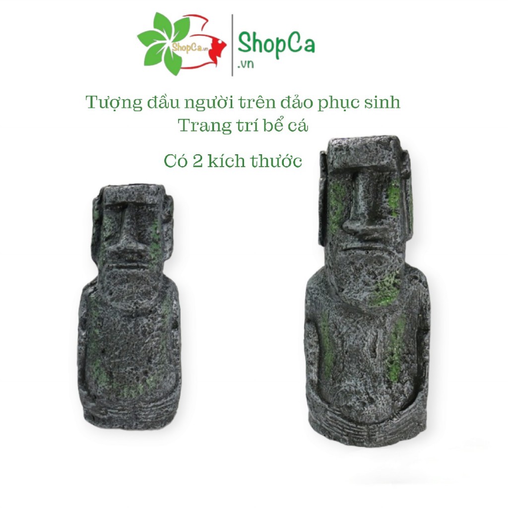 Tượng Đầu Người MOAI Đảo Phục Sinh trang trí bể cá