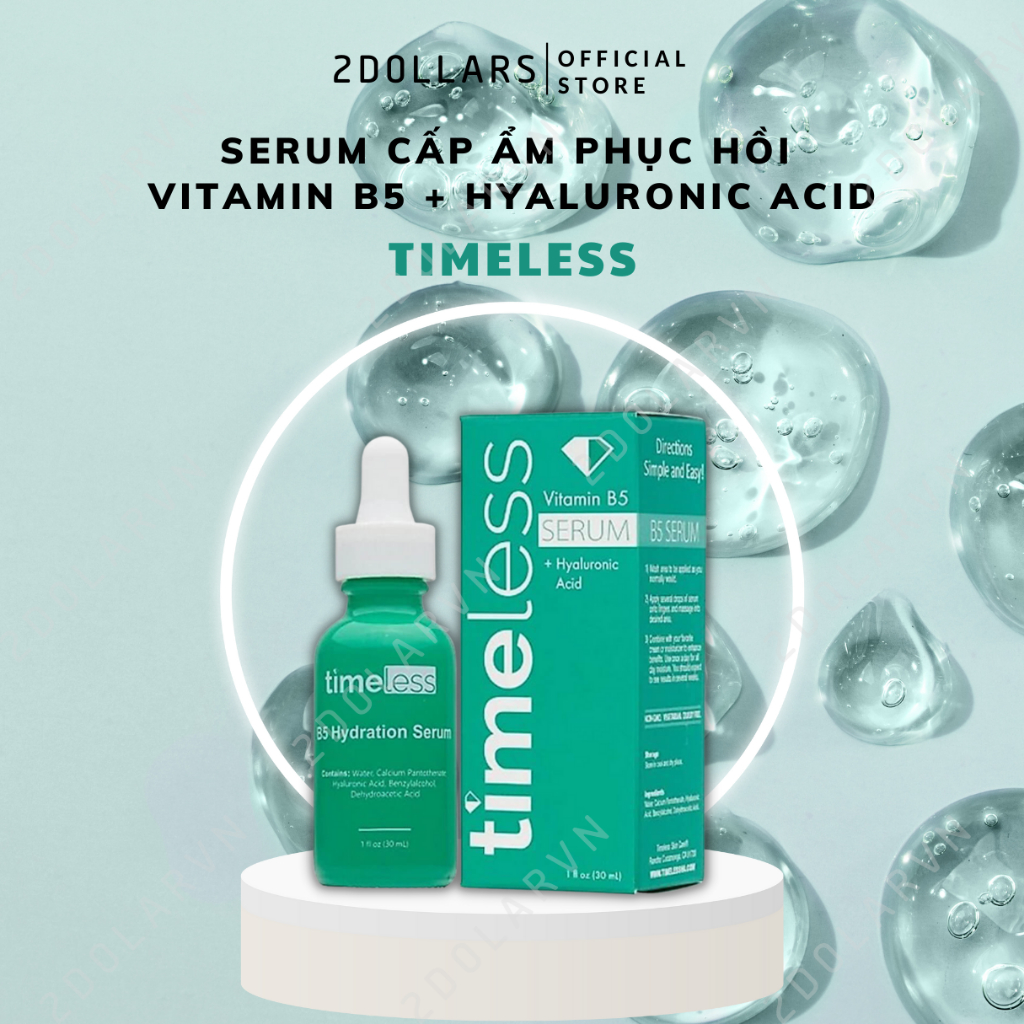 Serum Timeless Vitamin B5 + Hyaluronic Acid Cấp Ẩm, Phục Hồi Da 30ml