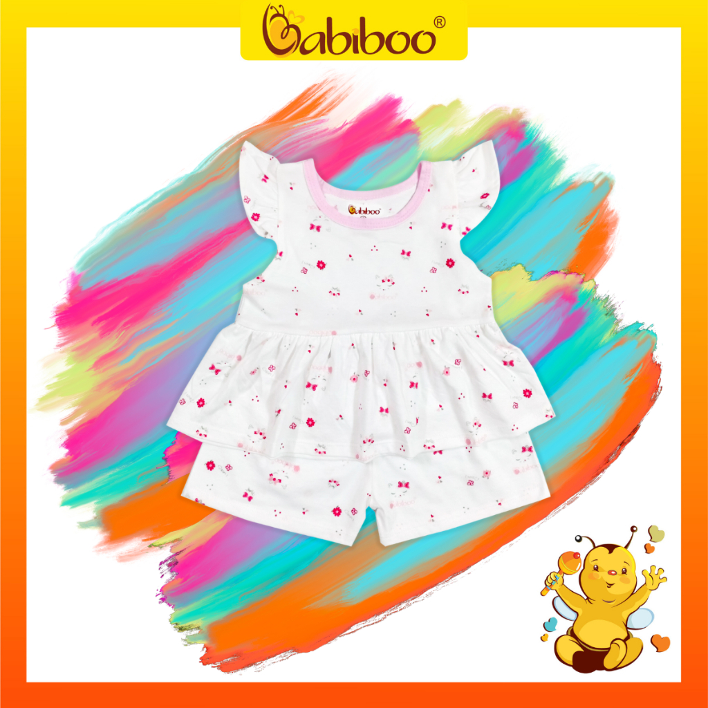 Váy cho bé gái BABIBOO váy cánh tiên cotton mềm mịn, thấm hút mồ hôi ( 3kg-12kg )BB145
