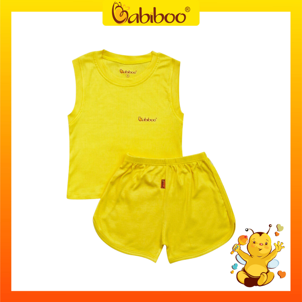 Quần áo trẻ em Babiboo bộ quần áo ba lỗ vải Viscose bo gân, êm ái, mềm mịn( 6kg-18kg) BTK45
