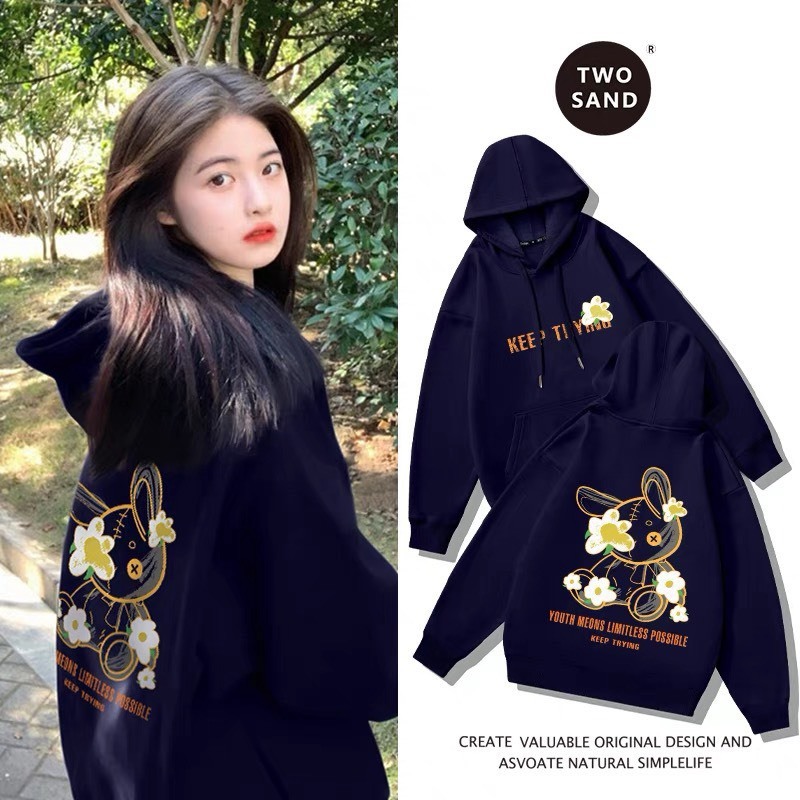 Áo hoodie nam nỉ bông dày dặn tay dài dáng rộng Deliz mũ 2 lớp thời trang thu đông Ulzzang Chouchou