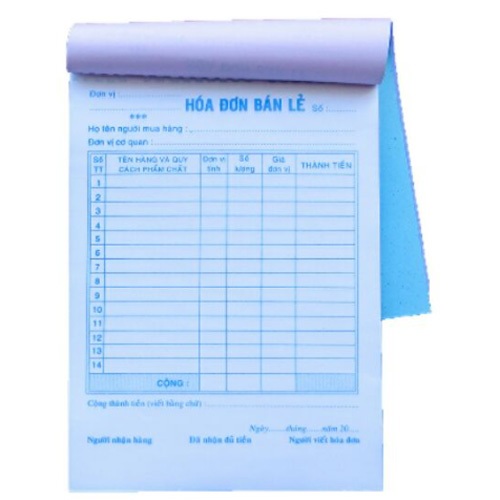 SỔ HÓA ĐƠN 1 LIÊN, 2 LIÊN