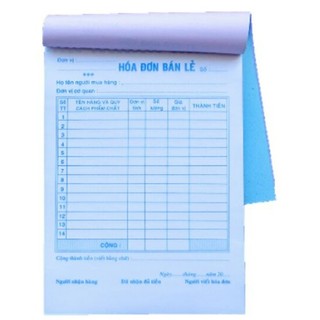 Sổ hóa đơn 1 liên, 2 liên