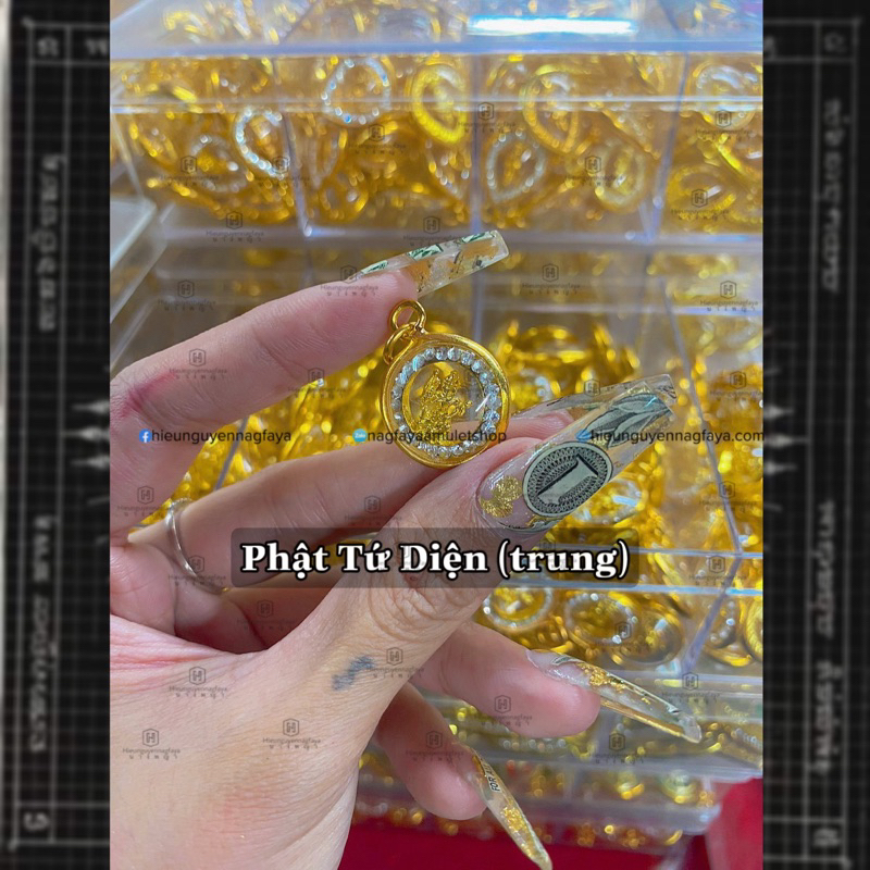 Mặt Phật Bốn Mặt Thái Lan Đính Hột - Xi Mạ