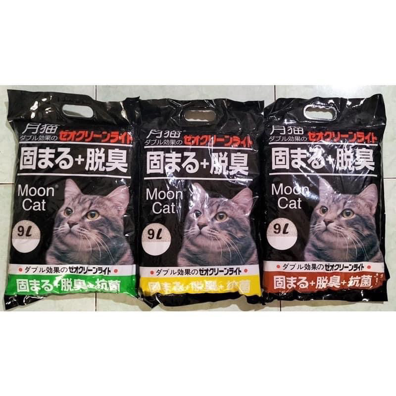 Cát Nhật đen chuẩn MOONCAT cho mèo 9L, Cát vệ sinh cho mèo khử mùi, vón cục, thấm hút
