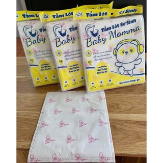 Miếng lót phân su cao cấp  BABY MOMMA lõi bông 3 lớp siêu thấm cho bé sơ sinh bịch 200gram 32-35 tấm
