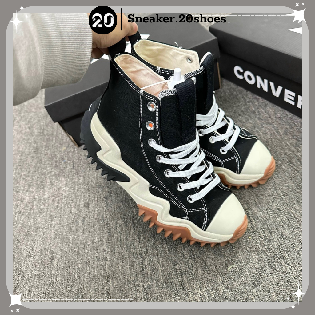 Giày Converse_Đế Cao Nam Nữ, Giày CV Run Star Motion Trắng Đen Cao Đế Răng Cưa Full Box Bill - SNEAKER20SHOES