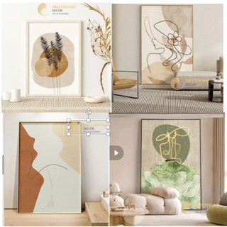 Tranh Canvas cao cấp trừu tượng cô gái sơn dầu trang trí phòng khách phòng ngủ bàn học cửa hàng quán coffee - MELYHOME