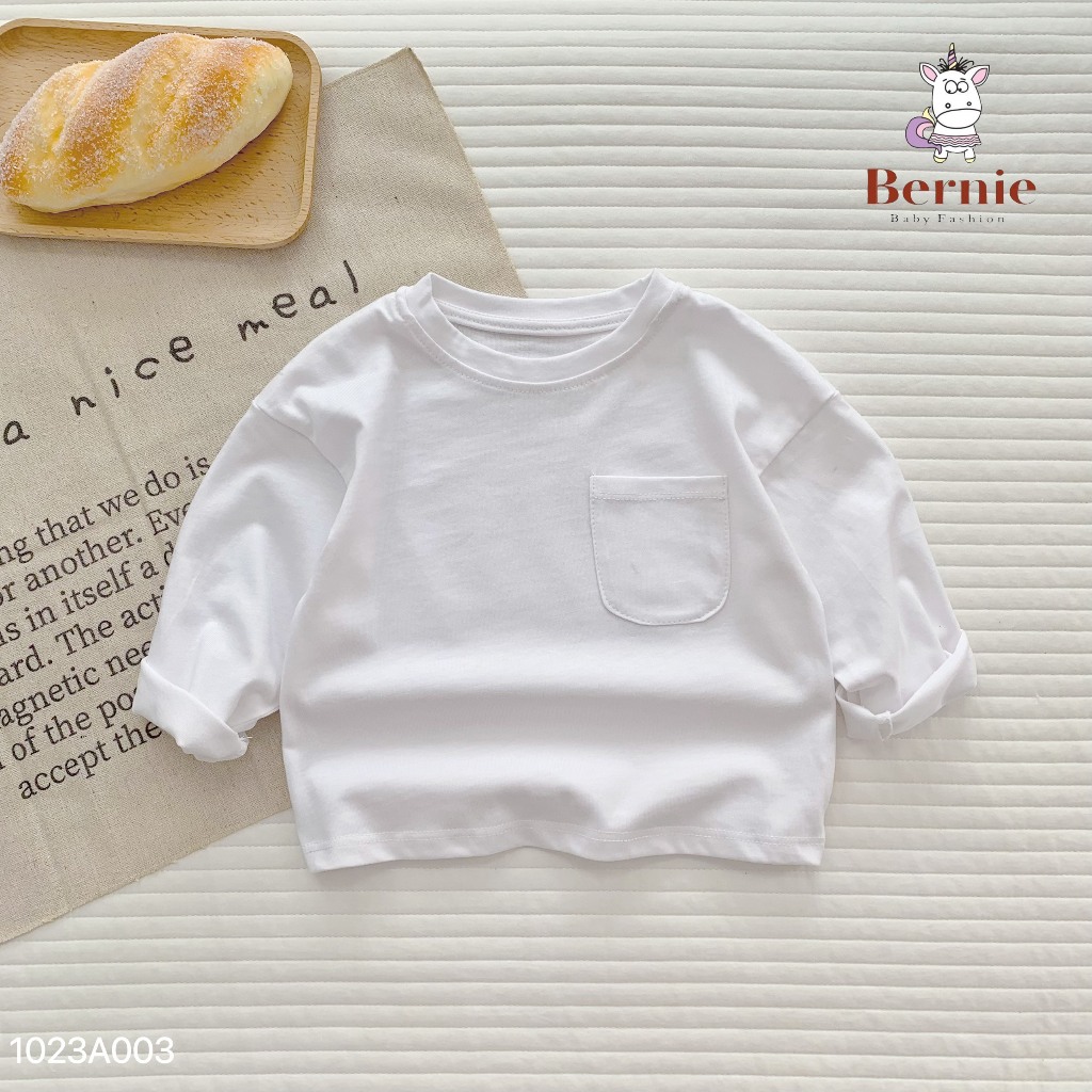 Áo thu đông bé trai bé gái túi ngực Bernie - Áo dài tay bé trai bé gái cho bé từ 9-23kg - 1023A003