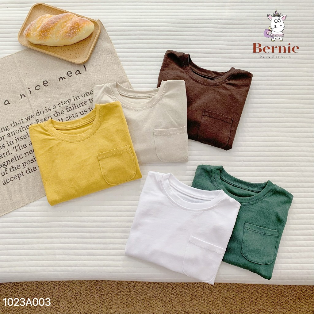 Áo thu đông bé trai bé gái túi ngực Bernie - Áo dài tay bé trai bé gái cho bé từ 9-23kg - 1023A003
