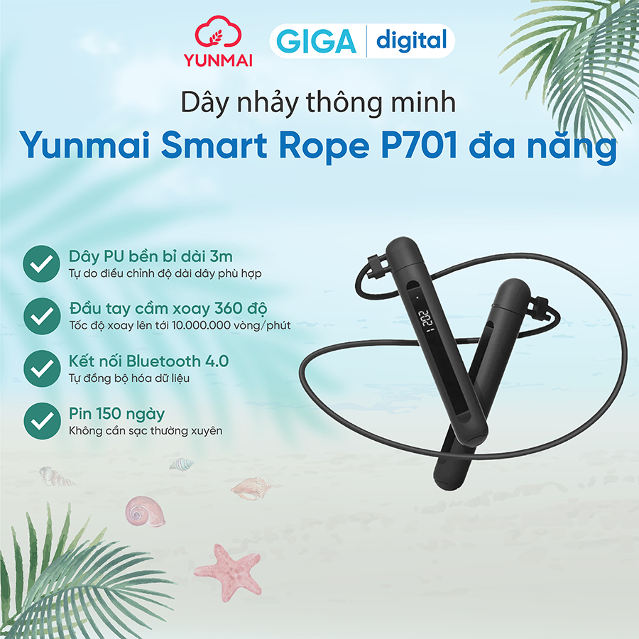 Dây nhảy thông minh Yunmai Smart Rope P701 đa năng - BH 12 tháng