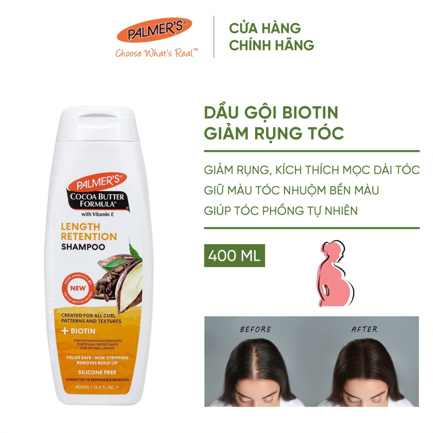 Bộ sản phẩm giảm rụng tóc Biotin Palmer's (Dầu Gội 400ml và Dầu Xả 400ml)