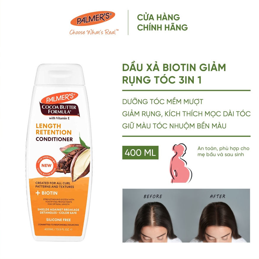 Bộ sản phẩm giảm rụng tóc Biotin Palmer's (Dầu Gội 400ml và Dầu Xả 400ml)