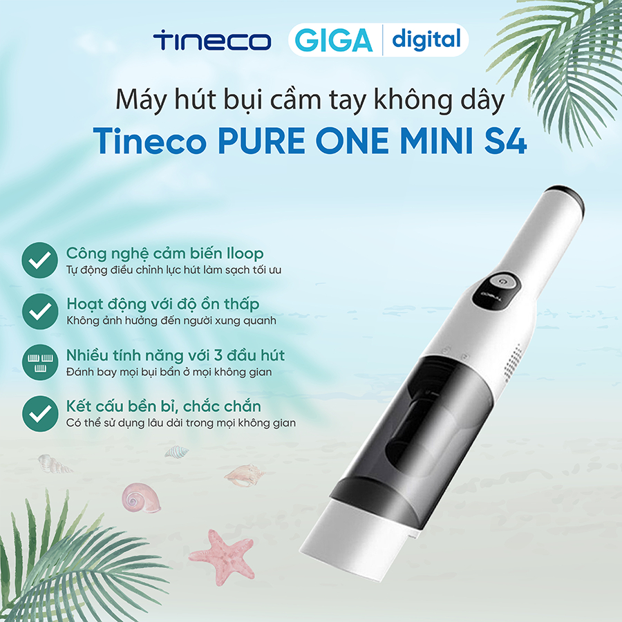 Máy hút bụi cầm tay không dây Tineco PURE ONE MINI S4 - Nhỏ gọn, tiện lợi