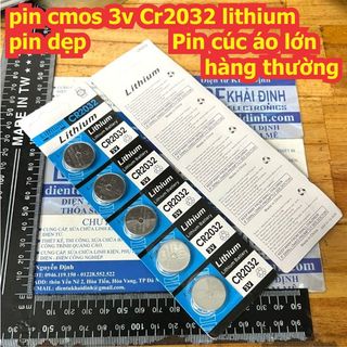 Vỉ 5 viên pin cmos 3v CR2032 2032 pin dẹp pin cúc áo lớn, hàng thường kde5039