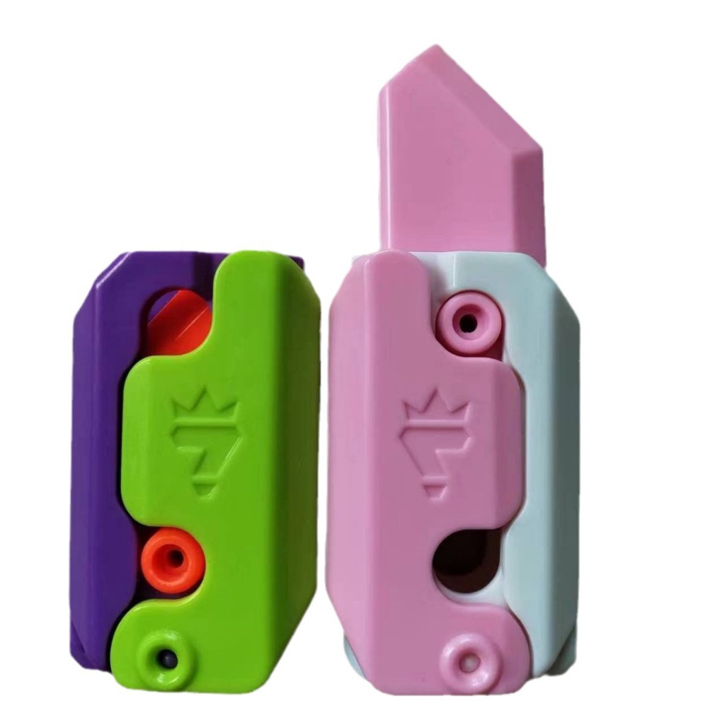 Đồ chơi dao cà rốt vô tri IN 3D mini gấp gọn hot hit, dao hoạt hình đồ chơi giảm Stress