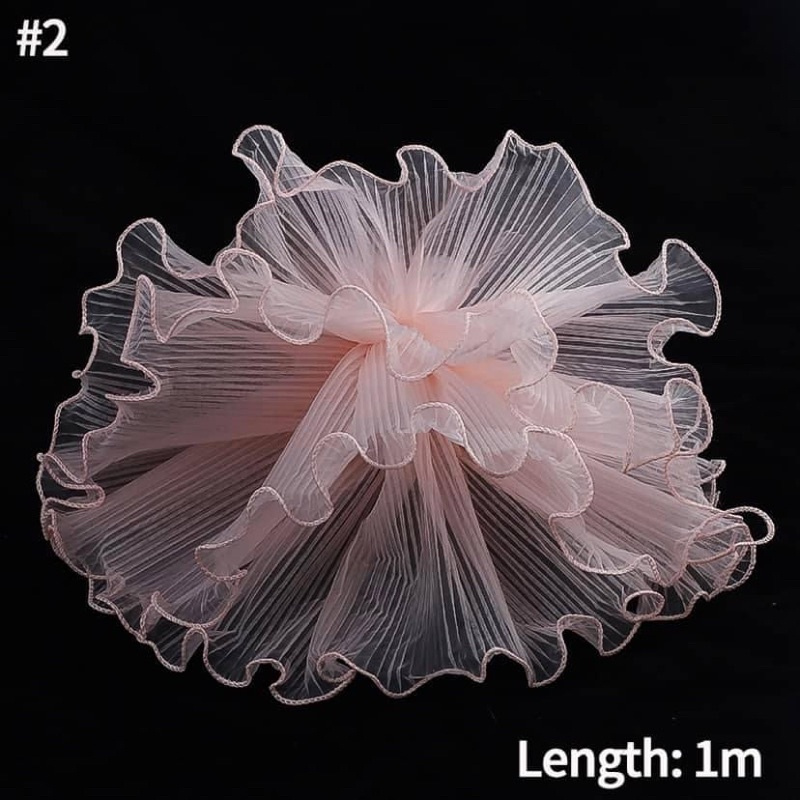 Giấy gói hoa, cuộn voan sóng viền trơn, viền ngọc trang trí loại đẹp