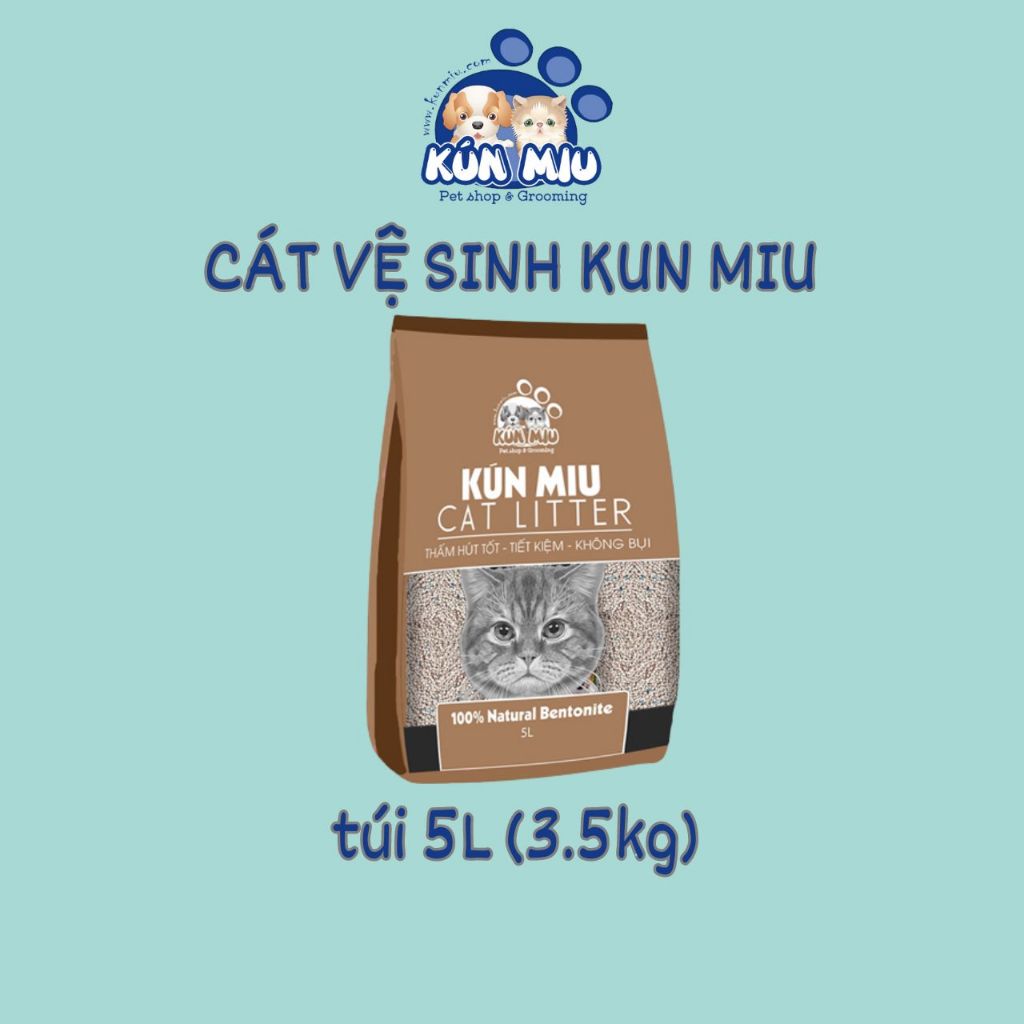 Cát vệ sinh cho mèo Kún Miu hương cà phê 5L
