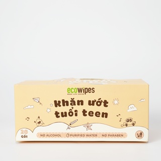 Khăn giấy ướt mini size EcoWipes gói 8 tờ không mùi nhỏ gọn tiện dụng cho